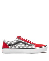 Sneakers basse di tela a quadri rosse di Vans