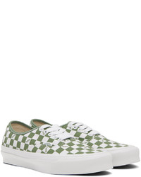 Sneakers basse di tela a quadri verde oliva di Vans