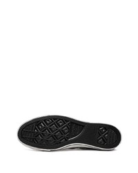 Sneakers basse di tela a righe orizzontali bianche e nere di Converse