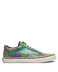 Sneakers basse di tela a righe orizzontali multicolori di Vans
