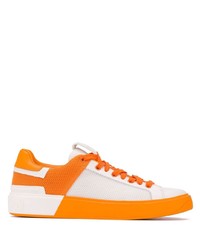 Sneakers basse di tela arancioni di Balmain