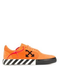 Sneakers basse di tela arancioni di Off-White