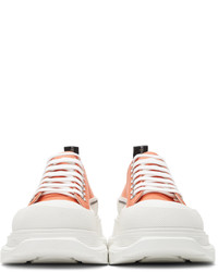 Sneakers basse di tela arancioni di Alexander McQueen