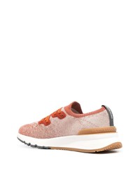 Sneakers basse di tela arancioni di Brunello Cucinelli