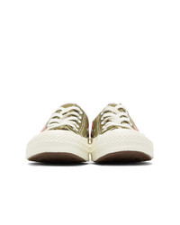 Sneakers basse di tela beige di Comme Des Garcons Play