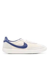 Sneakers basse di tela bianche e blu scuro di Nike