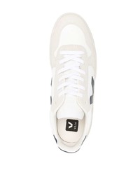 Sneakers basse di tela bianche e blu scuro di Veja