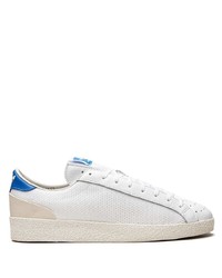Sneakers basse di tela bianche e blu di adidas