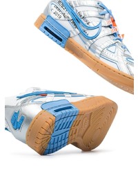 Sneakers basse di tela bianche e blu di Nike X Off-White