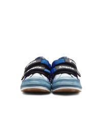 Sneakers basse di tela bianche e blu di Palm Angels