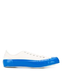 Sneakers basse di tela bianche e blu di Comme Des Garcons SHIRT