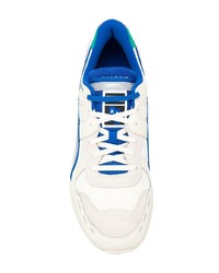 Sneakers basse di tela bianche e blu di Puma