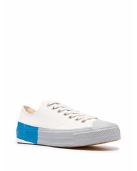 Sneakers basse di tela bianche e blu di MSGM