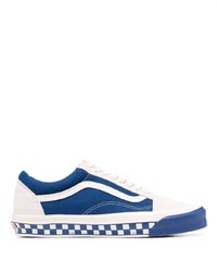 Sneakers basse di tela bianche e blu di Vans