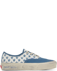 Sneakers basse di tela bianche e blu di Vans