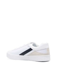 Sneakers basse di tela bianche e nere di Calvin Klein