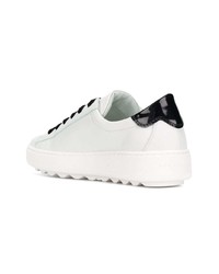 Sneakers basse di tela bianche e nere di Philippe Model