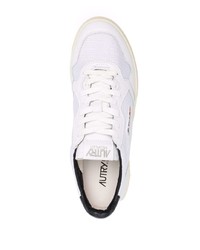 Sneakers basse di tela bianche e nere di AUTRY