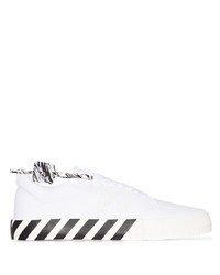 Sneakers basse di tela bianche e nere di Off-White