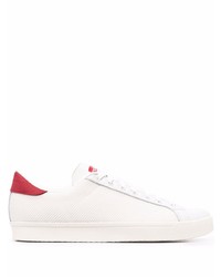 Sneakers basse di tela bianche e rosse di adidas