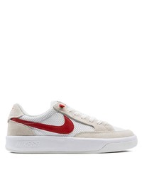 Sneakers basse di tela bianche e rosse di Nike