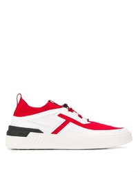 Sneakers basse di tela bianche e rosse di Tod's