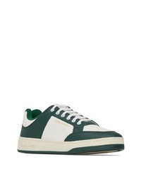 Sneakers basse di tela bianche e verdi di Saint Laurent