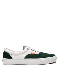 Sneakers basse di tela bianche e verdi di Vans