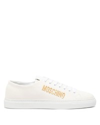 Sneakers basse di tela bianche di Moschino