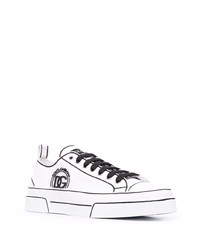 Sneakers basse di tela bianche di Dolce & Gabbana