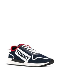 Sneakers basse di tela blu scuro e bianche di Tommy Jeans