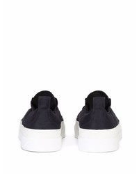 Sneakers basse di tela blu scuro e bianche di Dolce & Gabbana