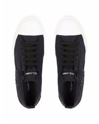 Sneakers basse di tela blu scuro e bianche di Dolce & Gabbana