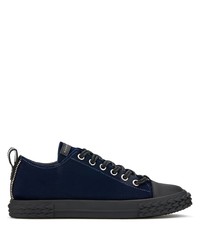 Sneakers basse di tela blu scuro di Giuseppe Zanotti