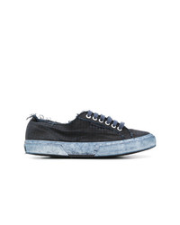 Sneakers basse di tela blu scuro di Massimo Alba