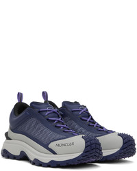 Sneakers basse di tela blu scuro di Moncler