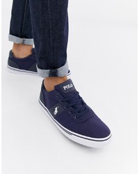 Sneakers basse di tela blu scuro di Polo Ralph Lauren