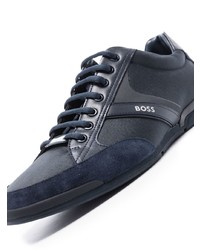 Sneakers basse di tela blu scuro di BOSS