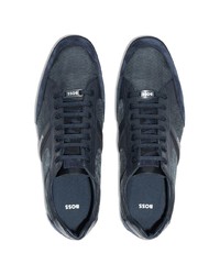 Sneakers basse di tela blu scuro di BOSS