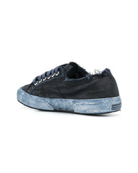 Sneakers basse di tela blu scuro di Massimo Alba