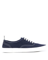 Sneakers basse di tela blu scuro di Thom Browne