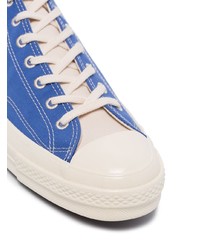 Sneakers basse di tela blu di Converse