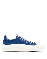 Sneakers basse di tela blu di Moncler
