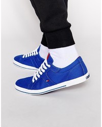 Sneakers basse di tela blu di Tommy Hilfiger