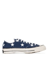 Sneakers basse di tela con stelle blu scuro di Converse