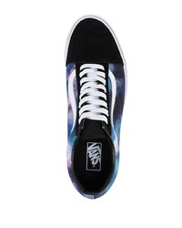 Sneakers basse di tela effetto tie-dye blu di Vans