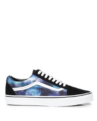 Sneakers basse di tela effetto tie-dye blu di Vans