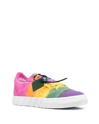 Sneakers basse di tela effetto tie-dye multicolori di Off-White