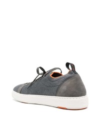 Sneakers basse di tela grigio scuro di Santoni