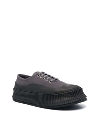 Sneakers basse di tela grigio scuro di Jil Sander